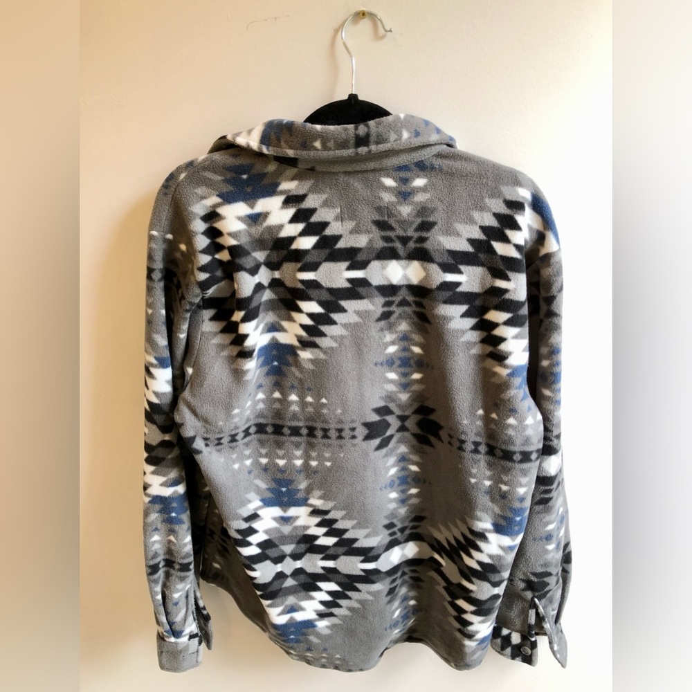 Griffintown Men’s Medium Southwestern Fleece Jacket Shacket / Sweater Gray - Picture 5 of 5